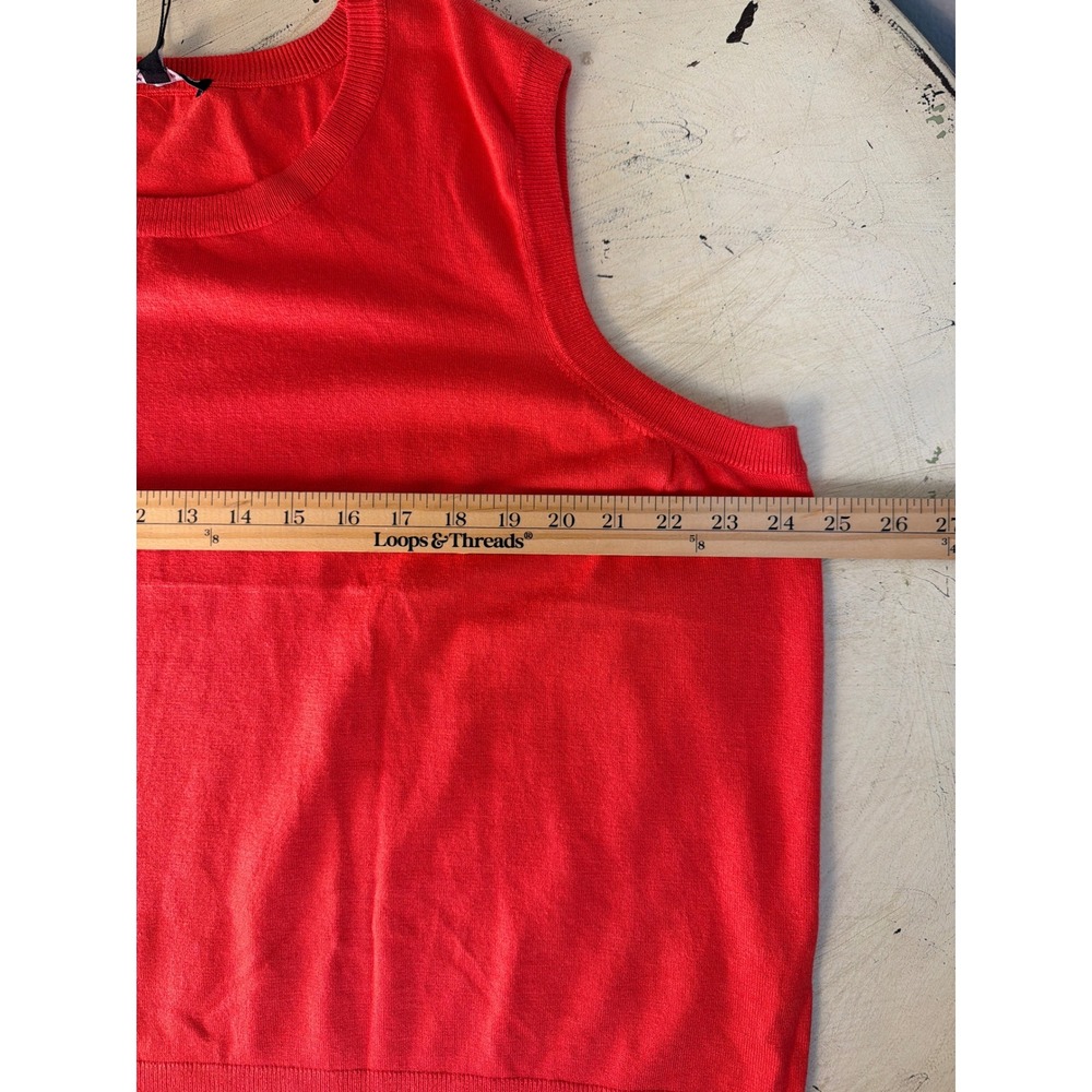 Cable & Gauge Sweater Vest Women 3X Red Knit Sleeveless Crew Neck NWT - Picture 7 of 7